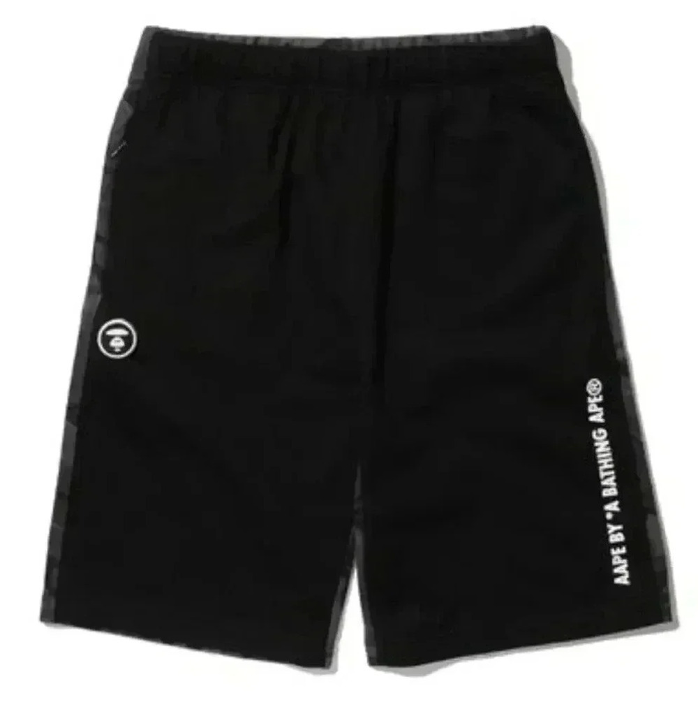 AAPE Camo Panel Logo Printed Sweat Shorts